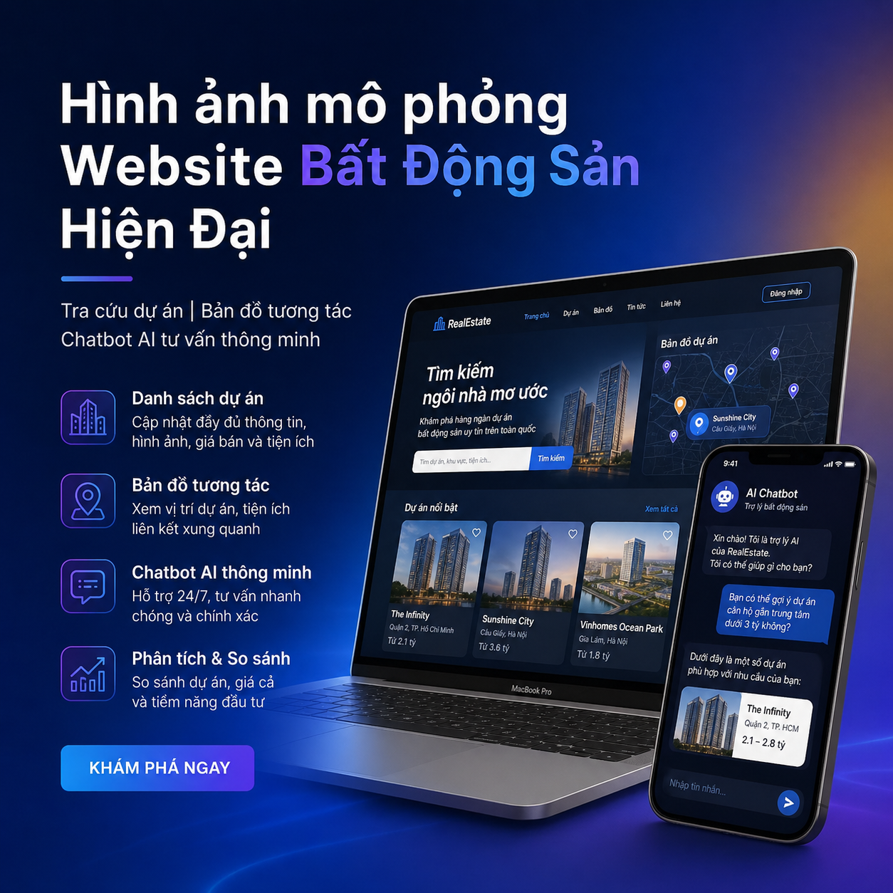 Thiết kế website chuẩn SEO tự động bằng AI cho ngành bất động sản