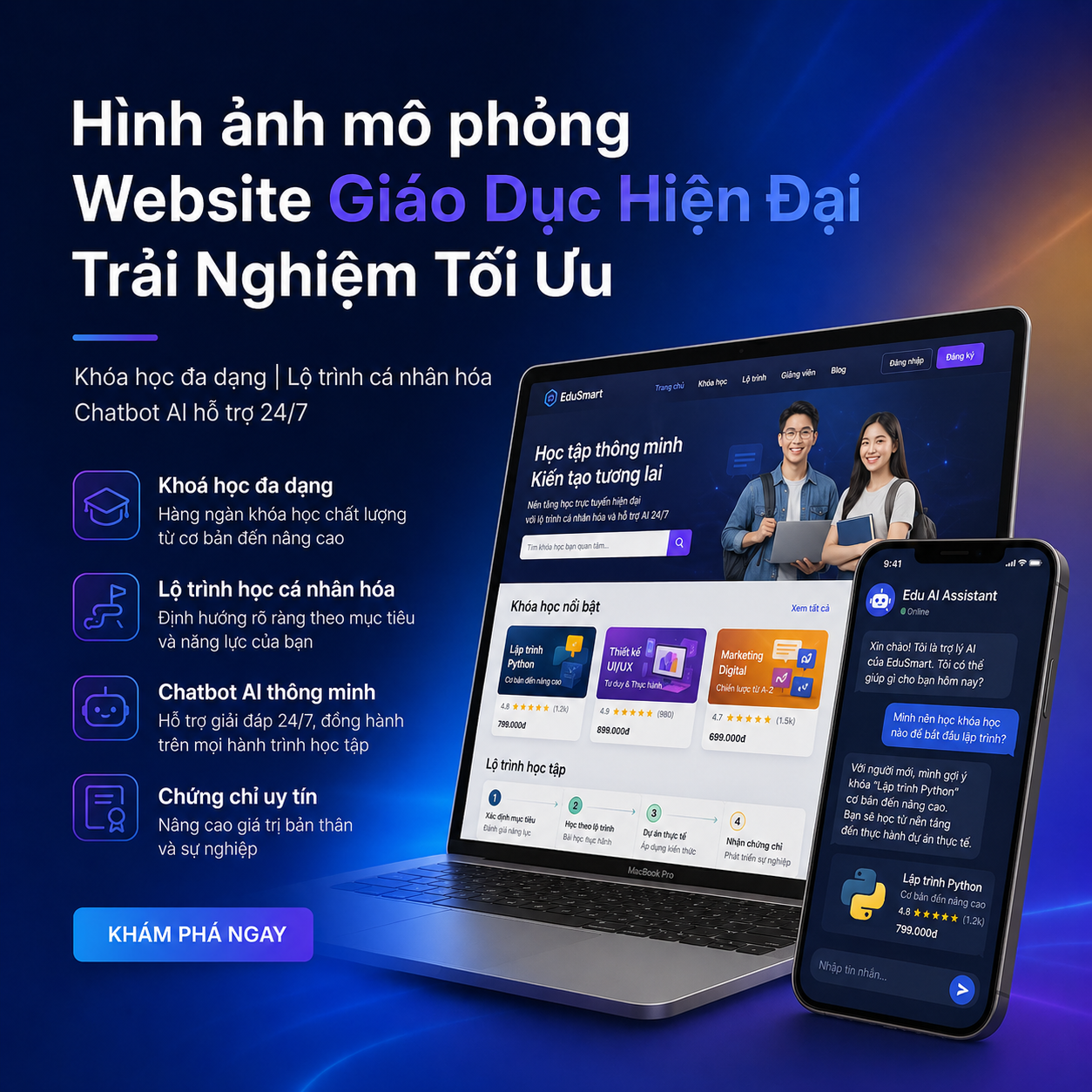 Thiết kế website chuẩn SEO tự động bằng AI cho ngành giáo dục