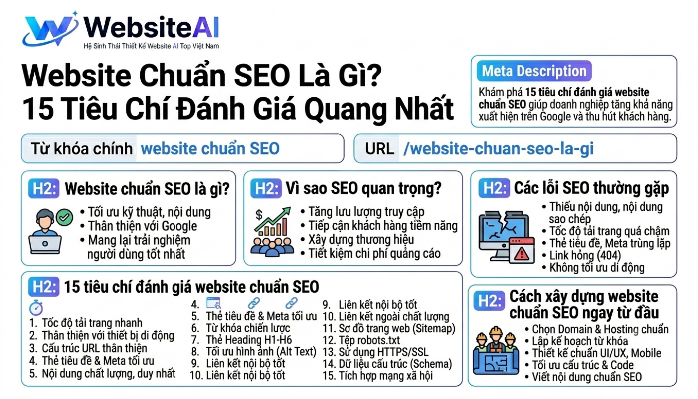 Website Chuẩn SEO Là Gì? 15 Tiêu Chí Quan Trọng Doanh Nghiệp Cần Biết