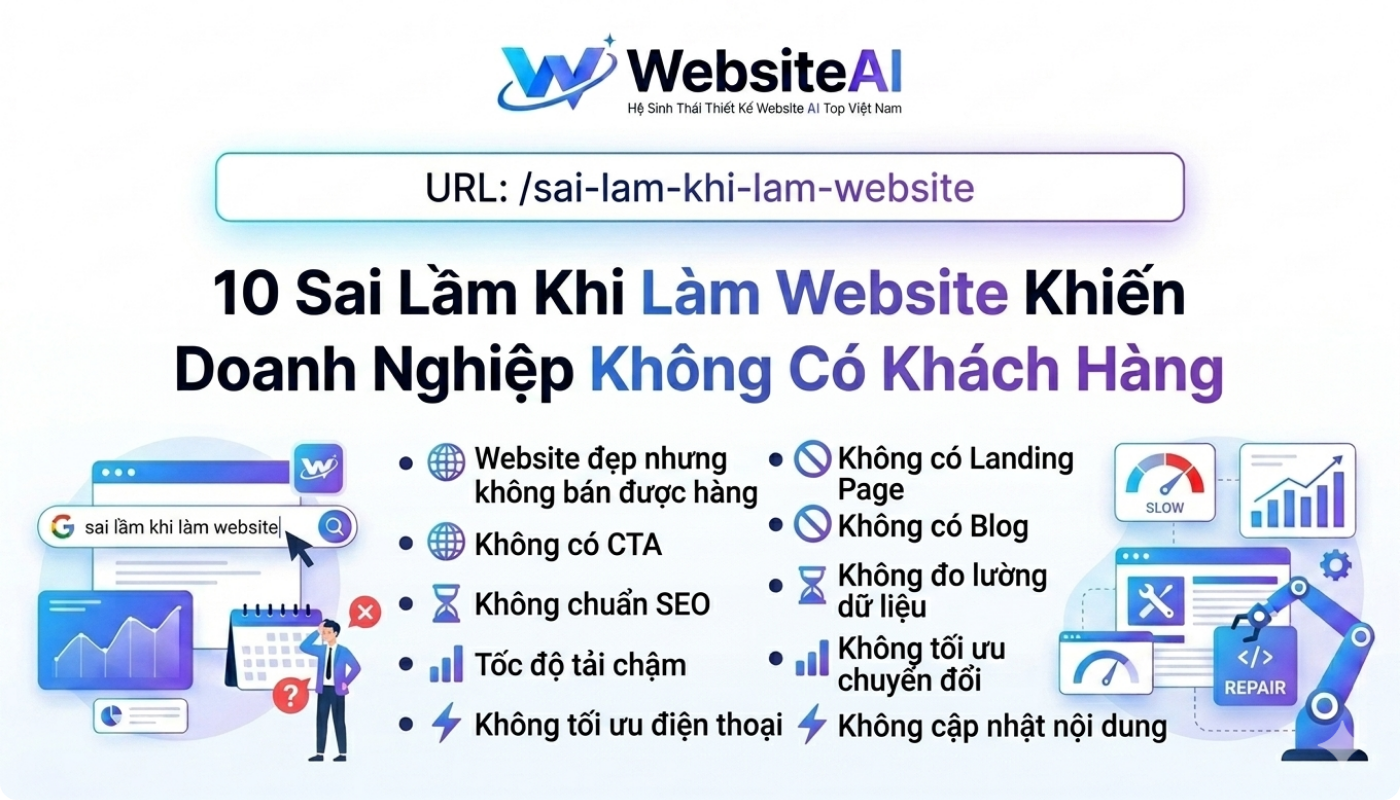 10 Sai Lầm Khi Làm Website Khiến Bạn Không Có Khách Hàng