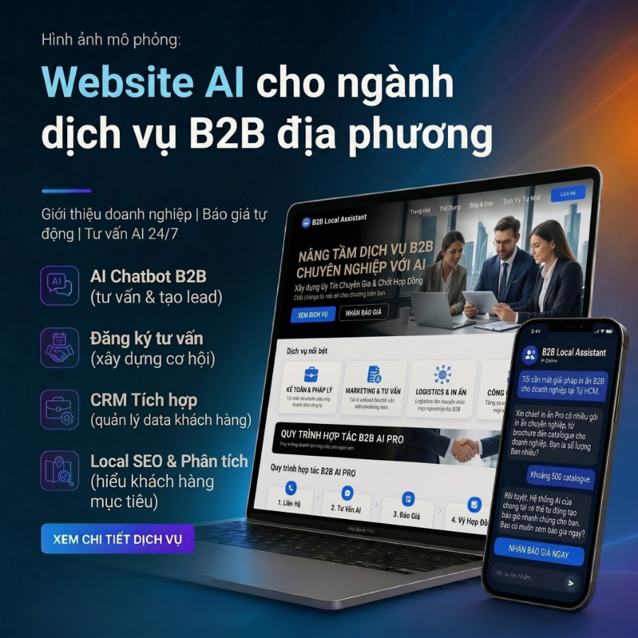 Website AI cho ngành dịch vụ B2B địa phương