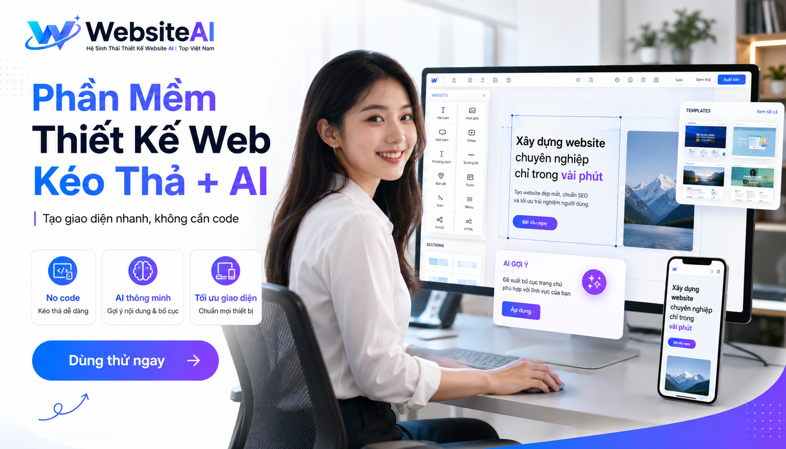 thiết kế web kéo thả