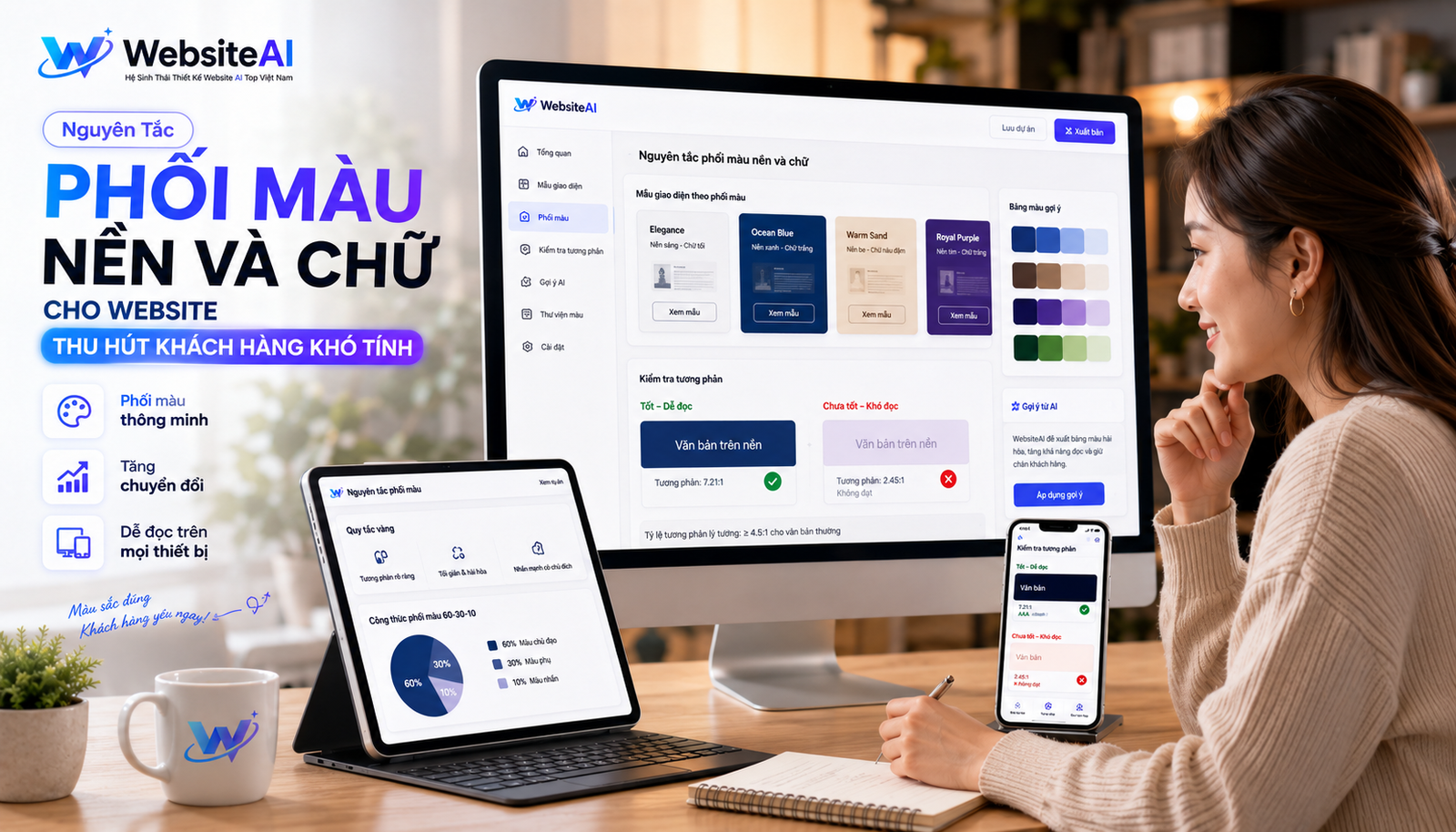 phối màu nền và chữ